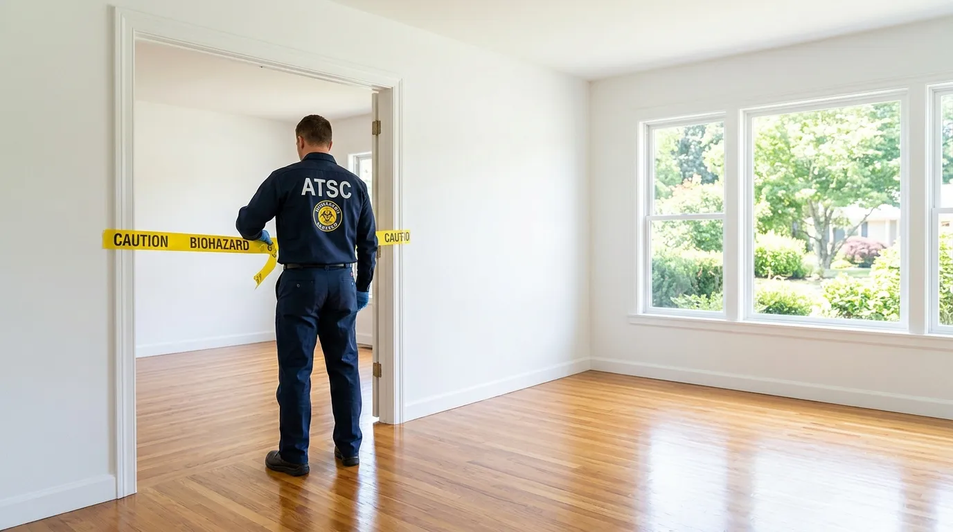 Certified biohazard cleanup crew performing Decomposition Cleanup in Chalco